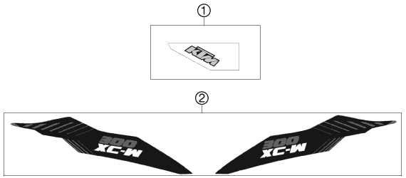 Sprängskiss: Decal – KTM 300 XC-W 2012