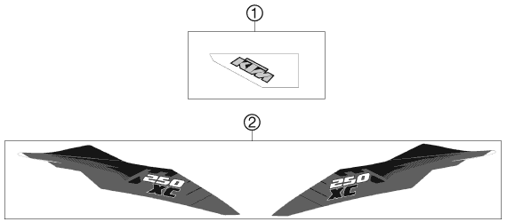 Sprängskiss: Decal – KTM 250 XC 2012