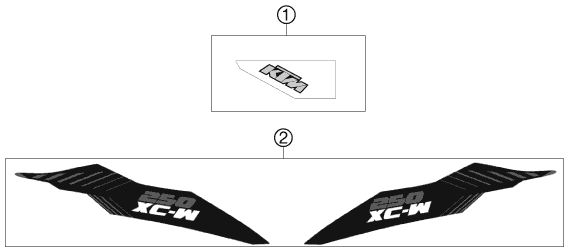 Sprängskiss: Decal – KTM 250 XC-W 2012