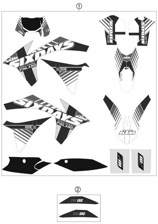 Sprängskiss: Decal – KTM 250 EXC SIX-DAYS 2012