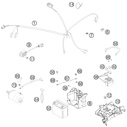 Sprängskiss: Wiring Harness – KTM 300 XC 2015