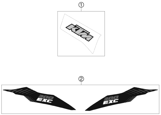 Sprängskiss: Decal – KTM 300 EXC 2012