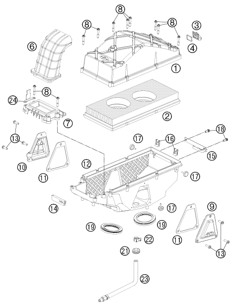 Sprängskiss: Air Filter – KTM 990 ADVENTURE R CKD 2012