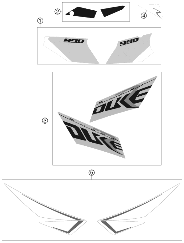 Sprängskiss: Decal – KTM 990 SUPER DUKE R 2012