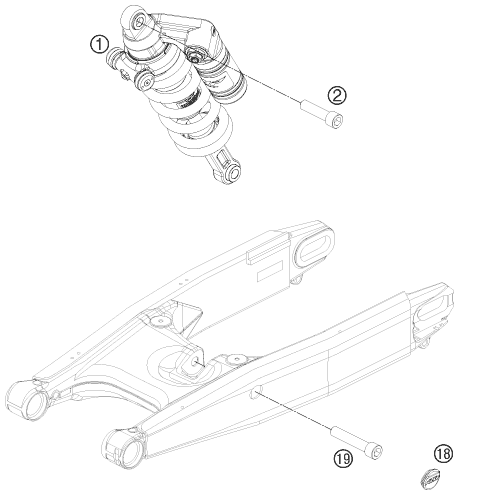 Sprängskiss: Shock Absorber – KTM 990 SUPERM. T BLACK ABS 2012