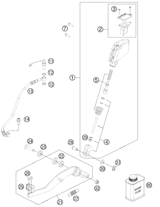 Sprängskiss: Rear Brake Control – KTM 990 SUPERM. T BLACK ABS 2012