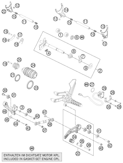 Sprängskiss: Shifting Mechanism – KTM 1190 RC8 R BLACK 2012