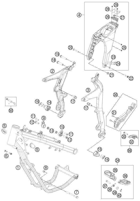 Sprängskiss: Frame – KTM FREERIDE 350 2013