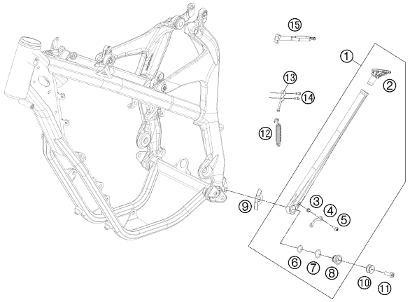 Sprängskiss: Side / Center Stand – KTM FREERIDE 350 2013