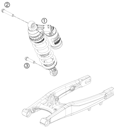 Sprängskiss: Shock Absorber – KTM FREERIDE 250 R 2016