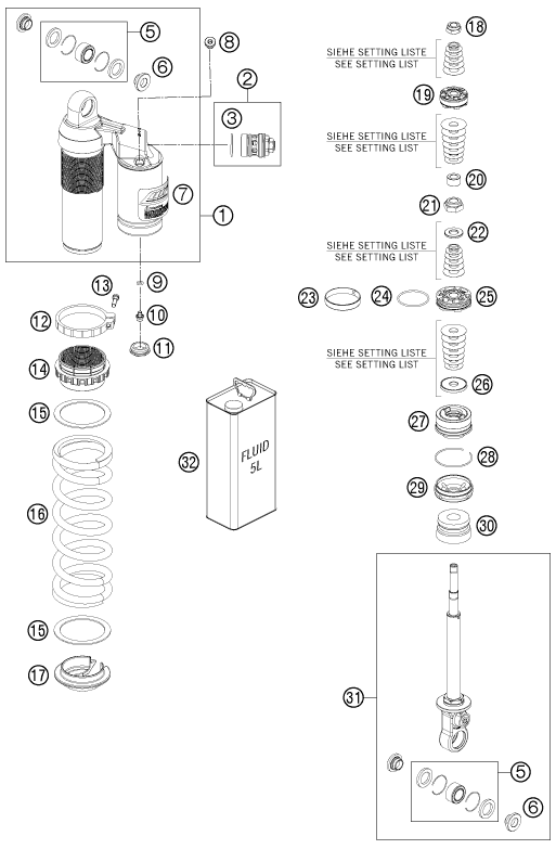 Sprängskiss: Shock Absorber Disassembled – KTM FREERIDE 350 2013