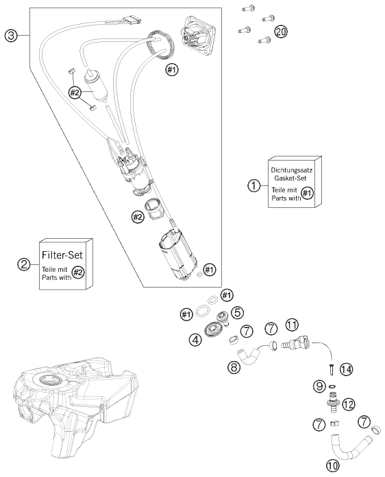 Sprängskiss: Fuel Pump – KTM FREERIDE 350 2013