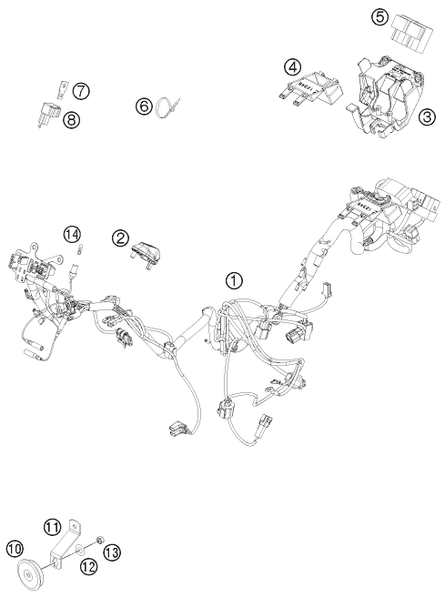 Sprängskiss: Wiring Harness – KTM FREERIDE 350 2013