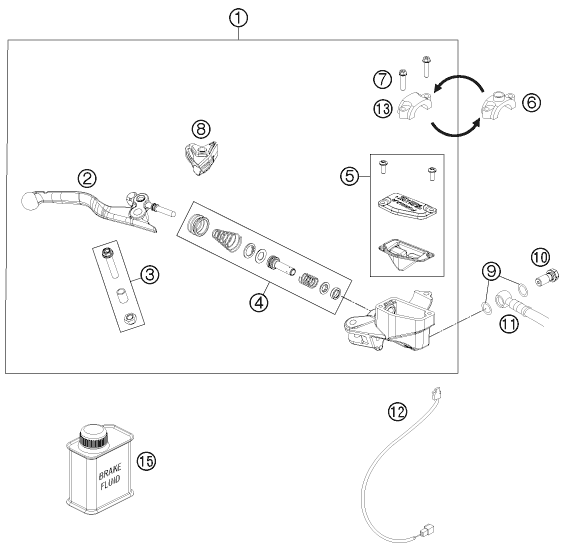 Sprängskiss: Front Brake Control – KTM FREERIDE 350 2013