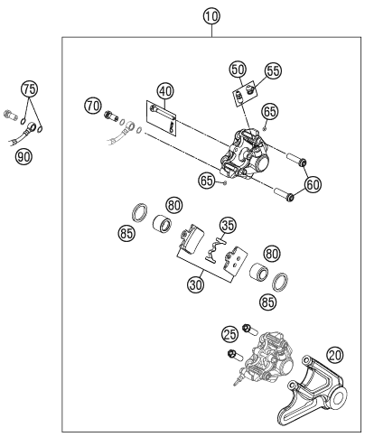 Sprängskiss: Rear Brake Caliper – KTM FREERIDE 250 R 2016