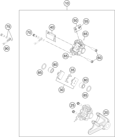 Sprängskiss: Rear Brake Caliper – KTM FREERIDE 350 2015