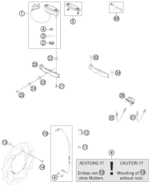 Sprängskiss: Instruments / Lock System – KTM FREERIDE 350 2013