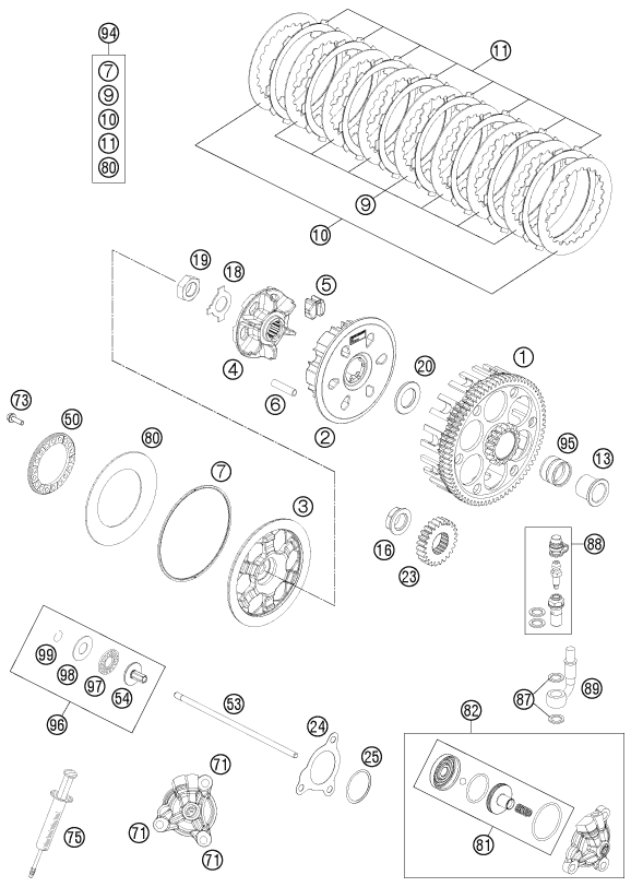Sprängskiss: Clutch – KTM FREERIDE 350 2013