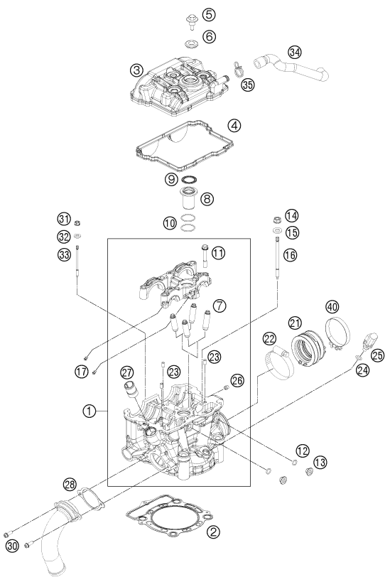 Sprängskiss: Cylinder Head – KTM FREERIDE 350 2013