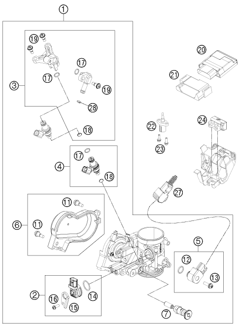Sprängskiss: Throttle Body – KTM FREERIDE 350 2013