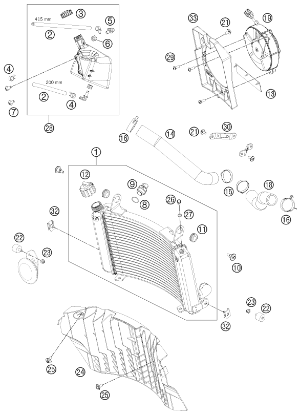 Sprängskiss: Cooling System – KTM 690 ENDURO R 2013