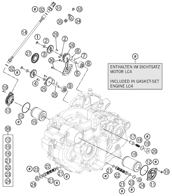 Sprängskiss: Lubricating System – KTM 690 ENDURO R 2013