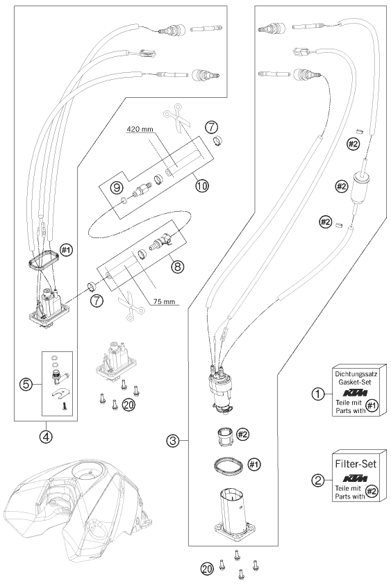 Sprängskiss: Fuel Pump – KTM 690 DUKE BLACK 2012