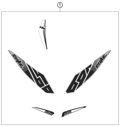 Sprängskiss: Decal – KTM 690 DUKE WHITE CKD 2012