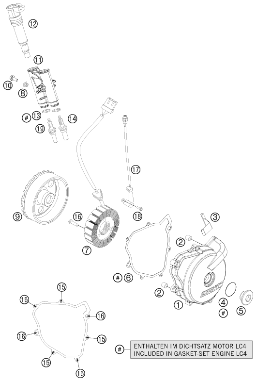 Sprängskiss: Ignition System – KTM 690 DUKE WHITE CKD 2012