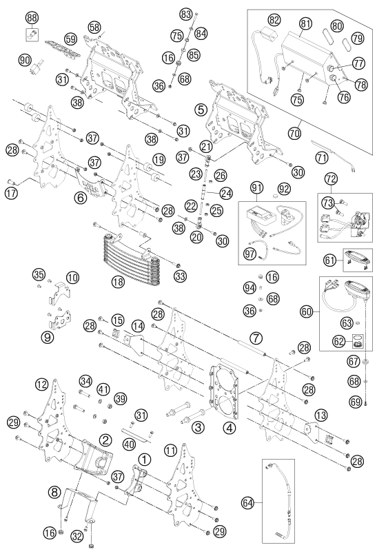 Sprängskiss: Instruments / Lock System – KTM 450 RALLY FACTORY REPLICA 2013
