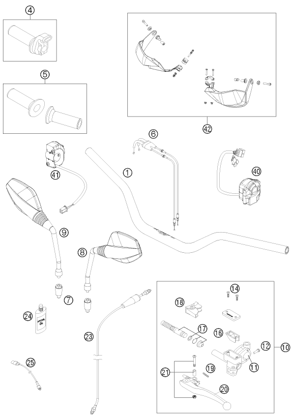 Sprängskiss: Handlebar, Controls – KTM 690 ENDURO R 2012