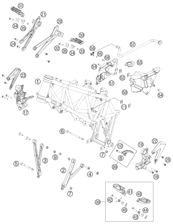 Sprängskiss: Frame – KTM 690 SMC R 2012
