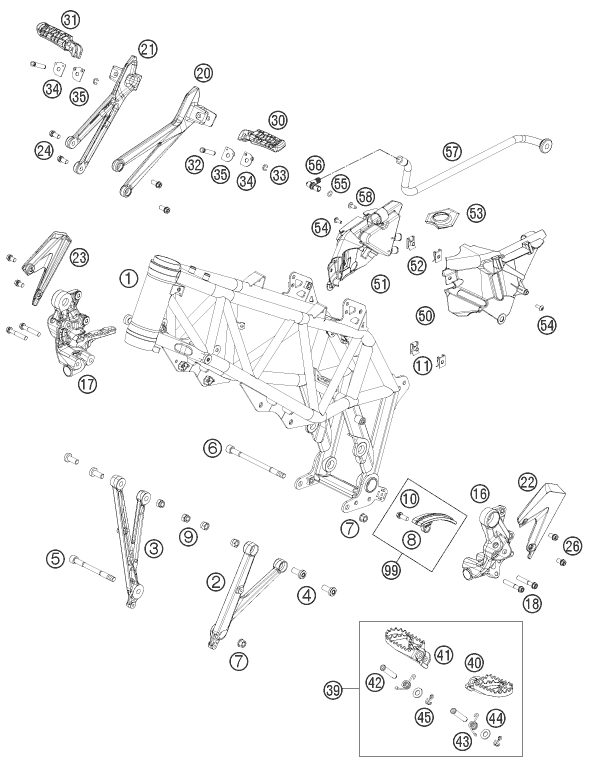 Sprängskiss: Frame – KTM 690 ENDURO R 2013