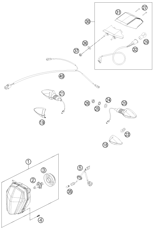 Sprängskiss: Lighting System – KTM 690 ENDURO R 2013