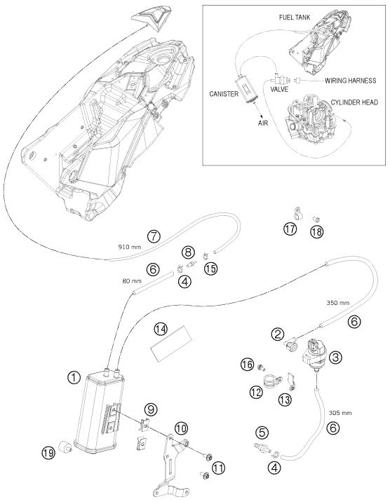 Sprängskiss: Evaporative Canister – KTM 690 ENDURO R 2013