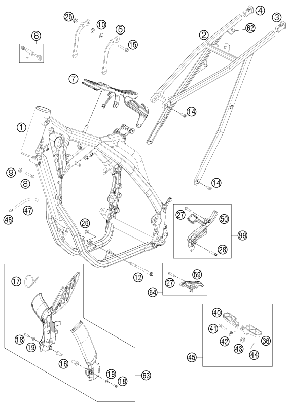 Sprängskiss: Frame – KTM 250 EXC-F 2012