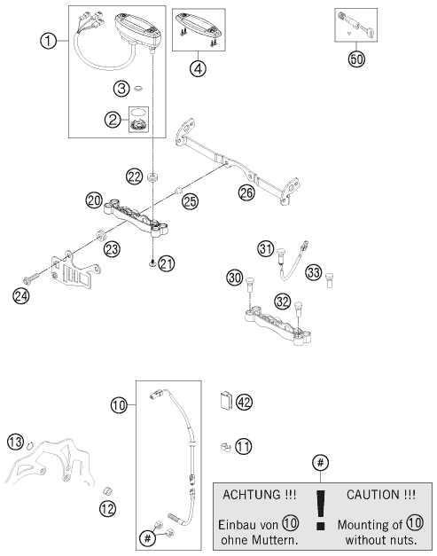 Sprängskiss: Instruments / Lock System – KTM 450 EXC SIX DAYS 2013