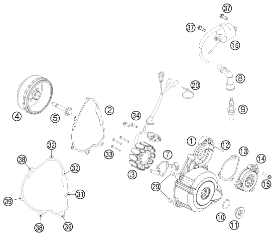 Sprängskiss: Ignition System – KTM 250 XCF-W 2012