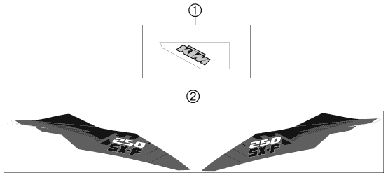 Sprängskiss: Decal – KTM 250 SX-F 2012