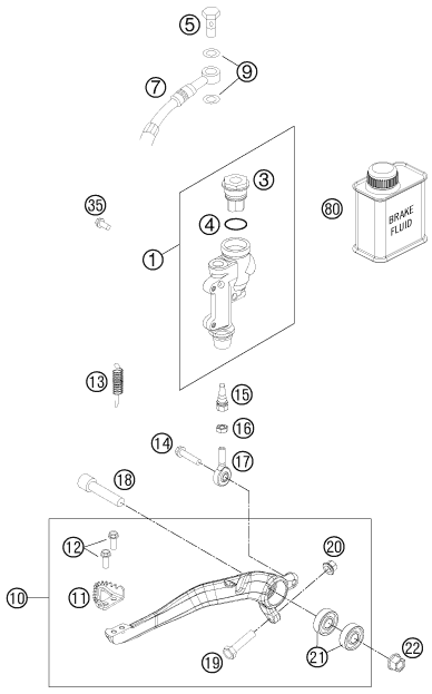 Sprängskiss: Rear Brake Control – KTM 350 XC-F 2014