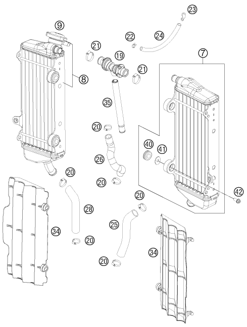 Sprängskiss: Cooling System – KTM 250 SX-F 2012