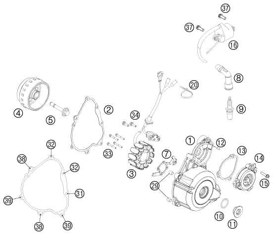 Sprängskiss: Ignition System – KTM 250 SX-F 2012