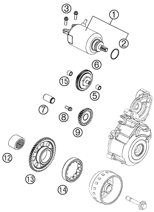 Sprängskiss: Electric Starter – KTM 250 XCF-W 2012