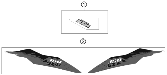 Sprängskiss: Decal – KTM 350 SX-F 2012