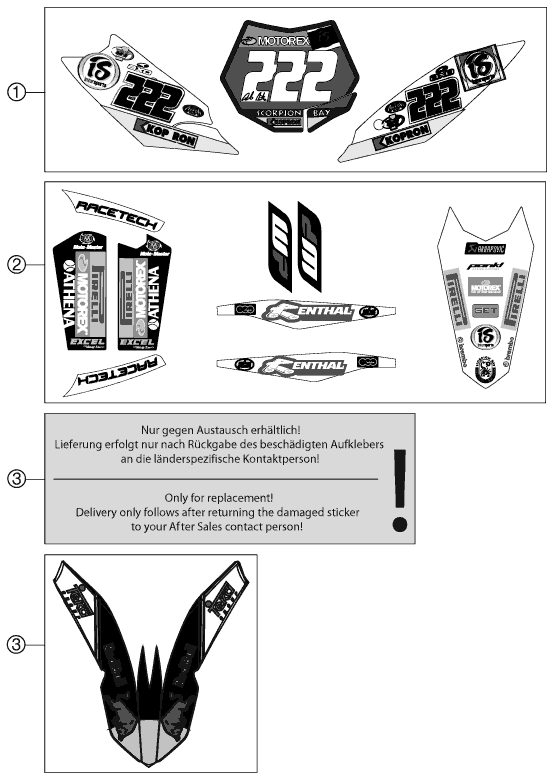 Sprängskiss: Decal – KTM 350 SX-F CAIROLI REPLICA 12