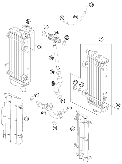 Sprängskiss: Cooling System – KTM 350 XC-F 2014