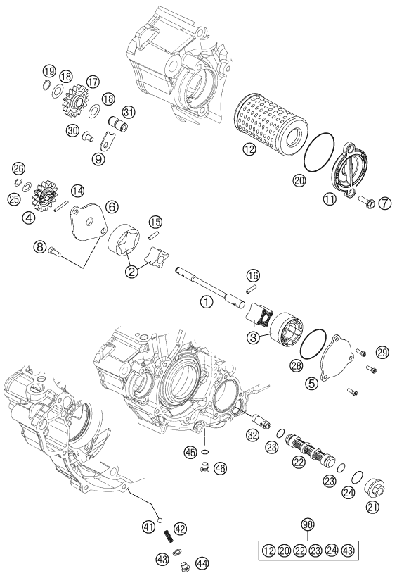 Sprängskiss: Lubricating System – KTM 350 EXC-F 2012