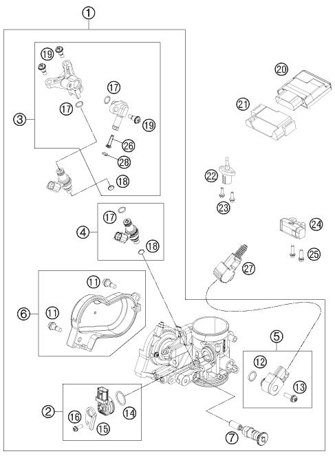 Sprängskiss: Throttle Body – KTM 350 EXC-F 2012