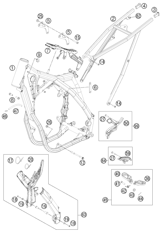Sprängskiss: Frame – KTM 450 SMR 2012