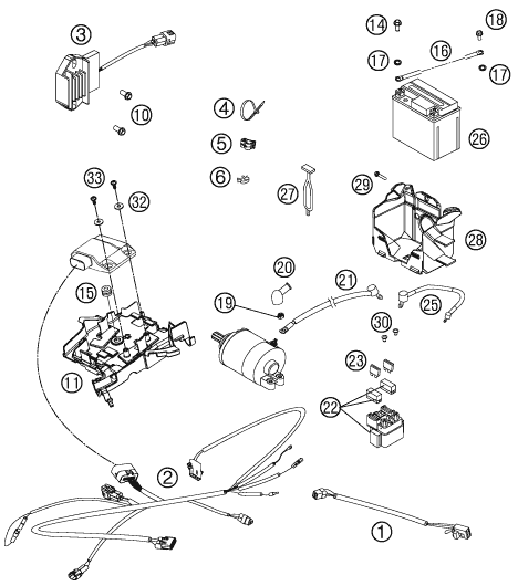 Sprängskiss: Wiring Harness – KTM 450 SMR 2012